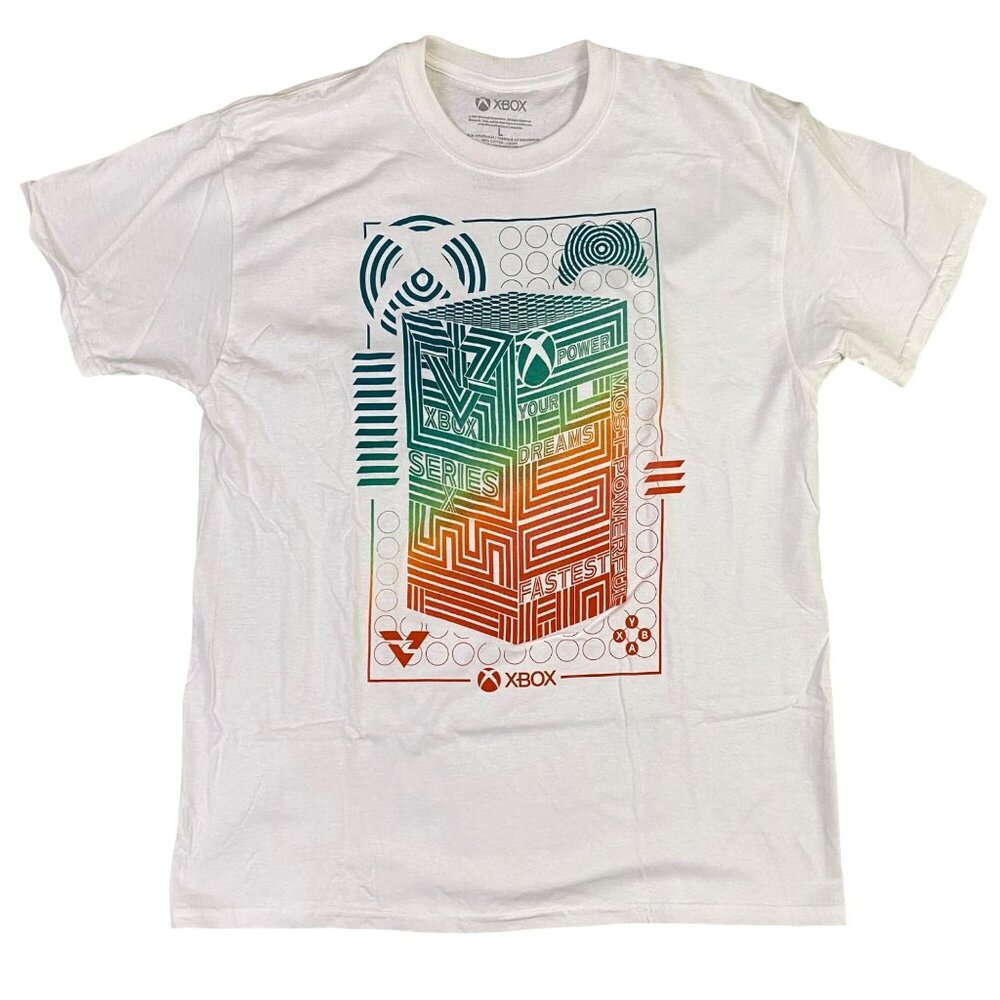 Xbox Series X Most Powerful Graphic T-Shirt White Ripple Junction Mens Large